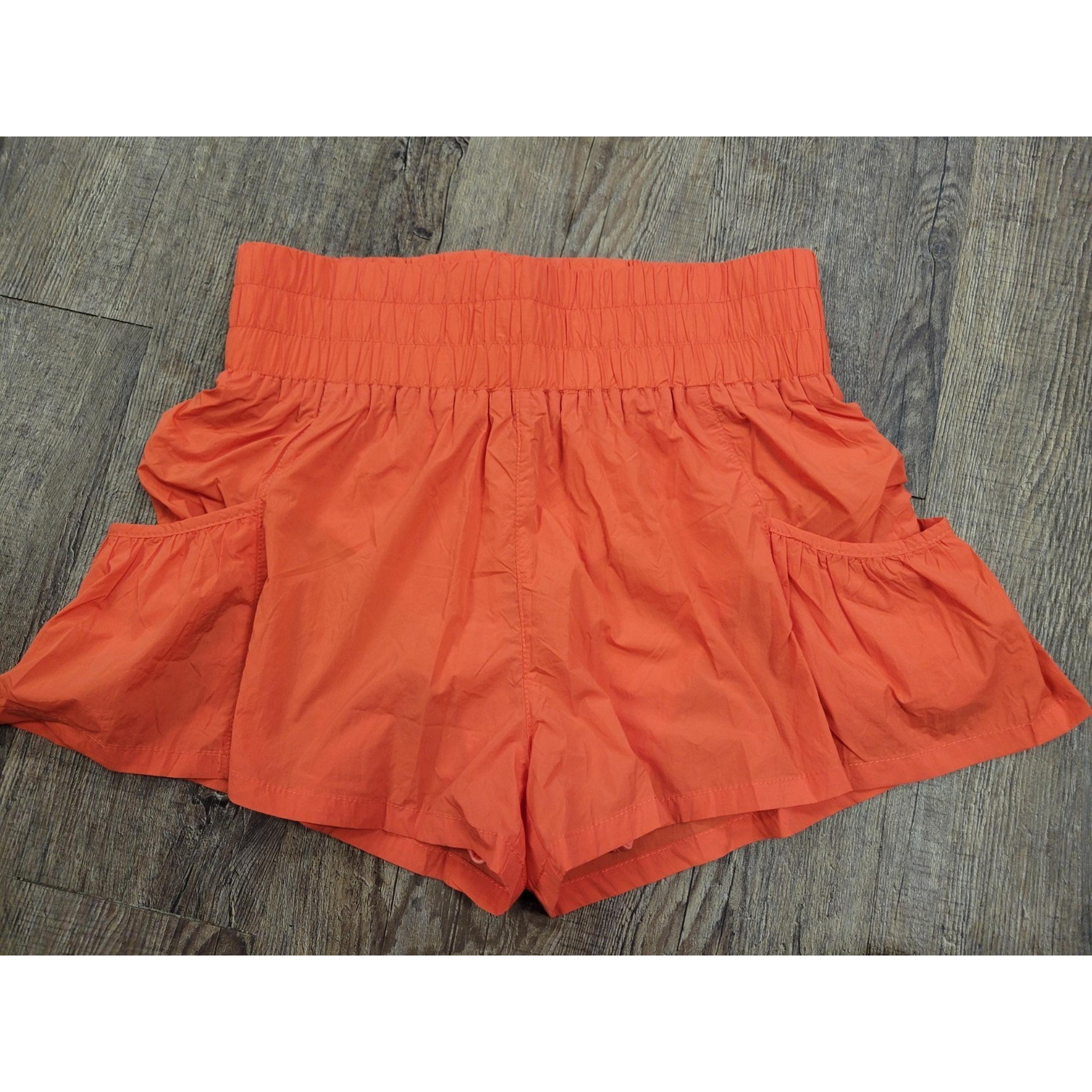 Pink Lily Solid Orange Athletic Flowy Butterfly Style Shorts Size Small