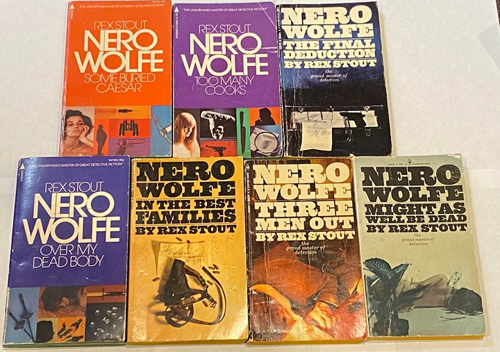 Rex Stout Lot of 7 Books ~ Nero Wolfe Paperback 1953-1972 Crime Suspense