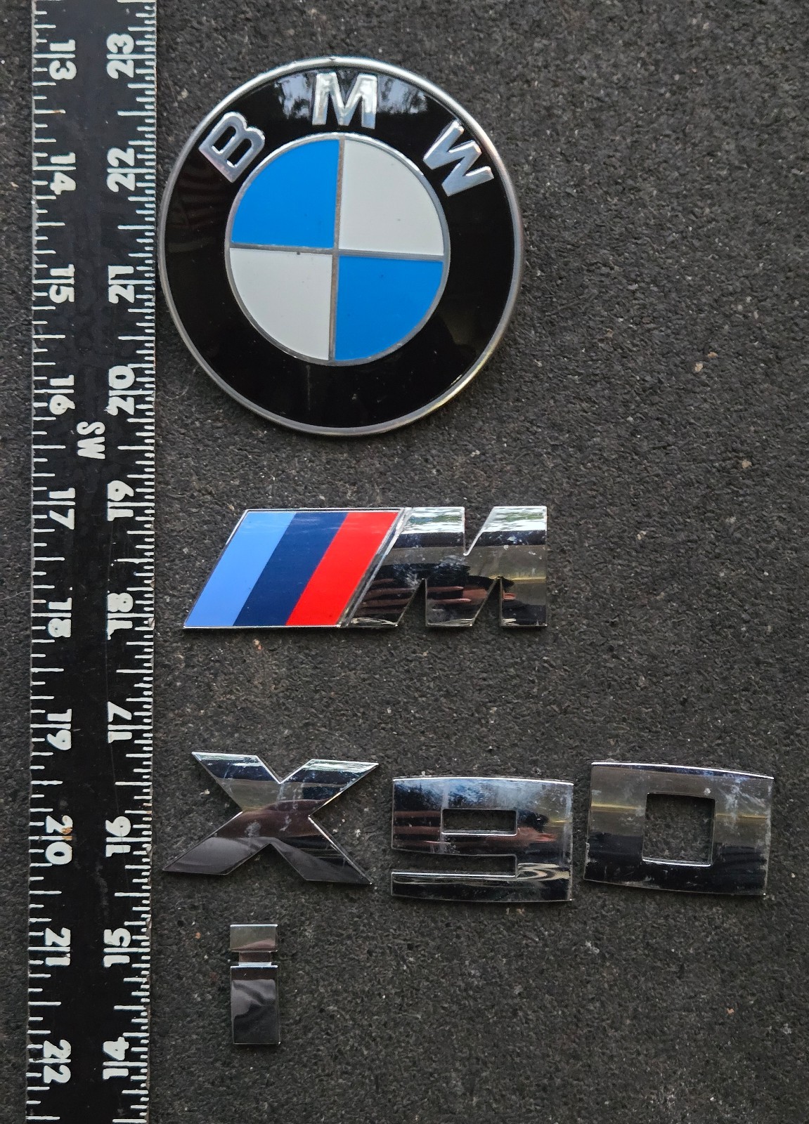 BMW M series emblem lettering badge "M", letters logo, BMW car