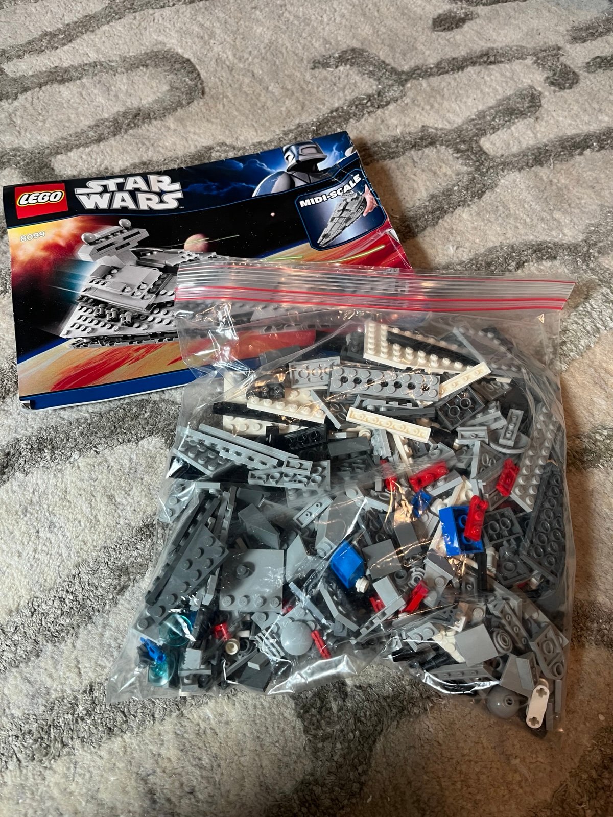 Lego Star Wars Midi-Scale Star Destroyer 8099 with instruction book.