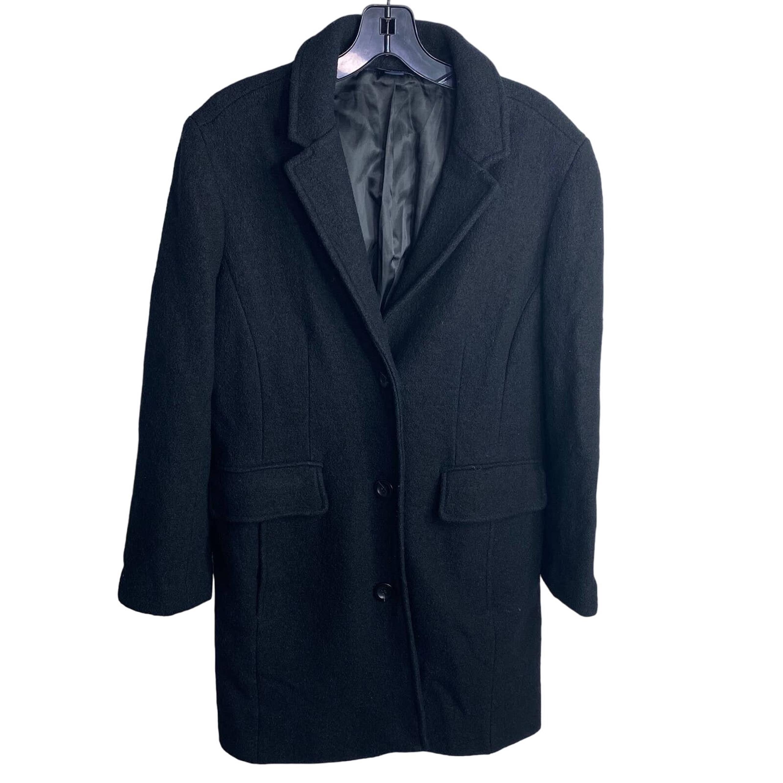 Land’s End black wool blend peacoat