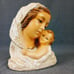 Vintage Madonna & Baby Jesus Sculpture Statue Bust Hand Painted MCM Chalkware
