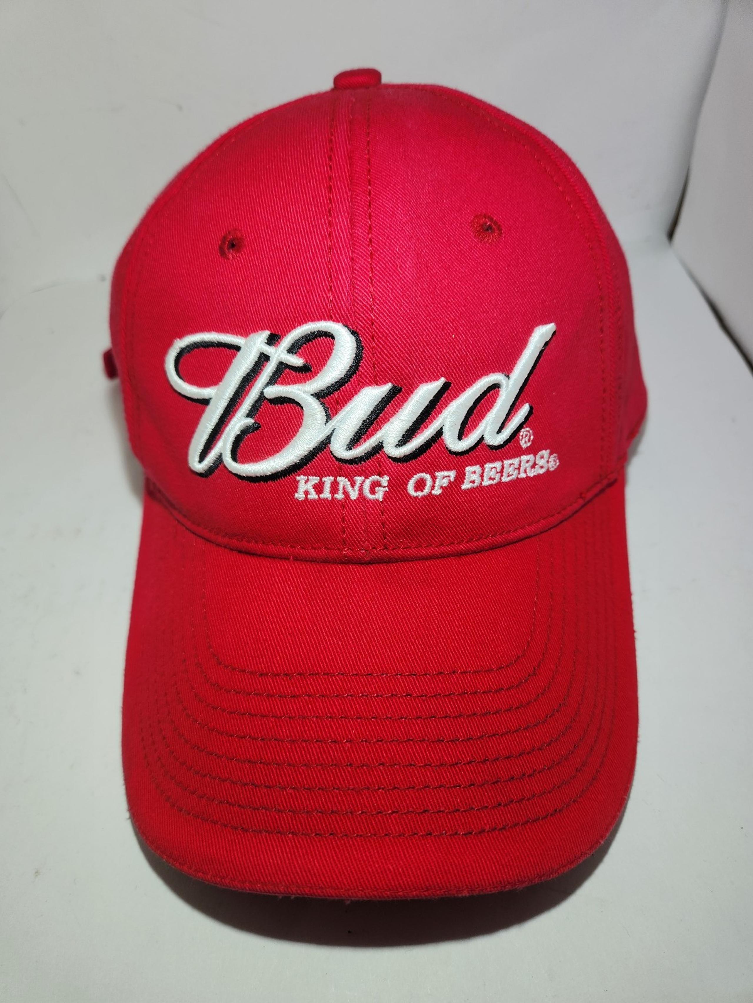 VTG Budweiser Strapback Hat Men Red Budweiser Drew Pearson