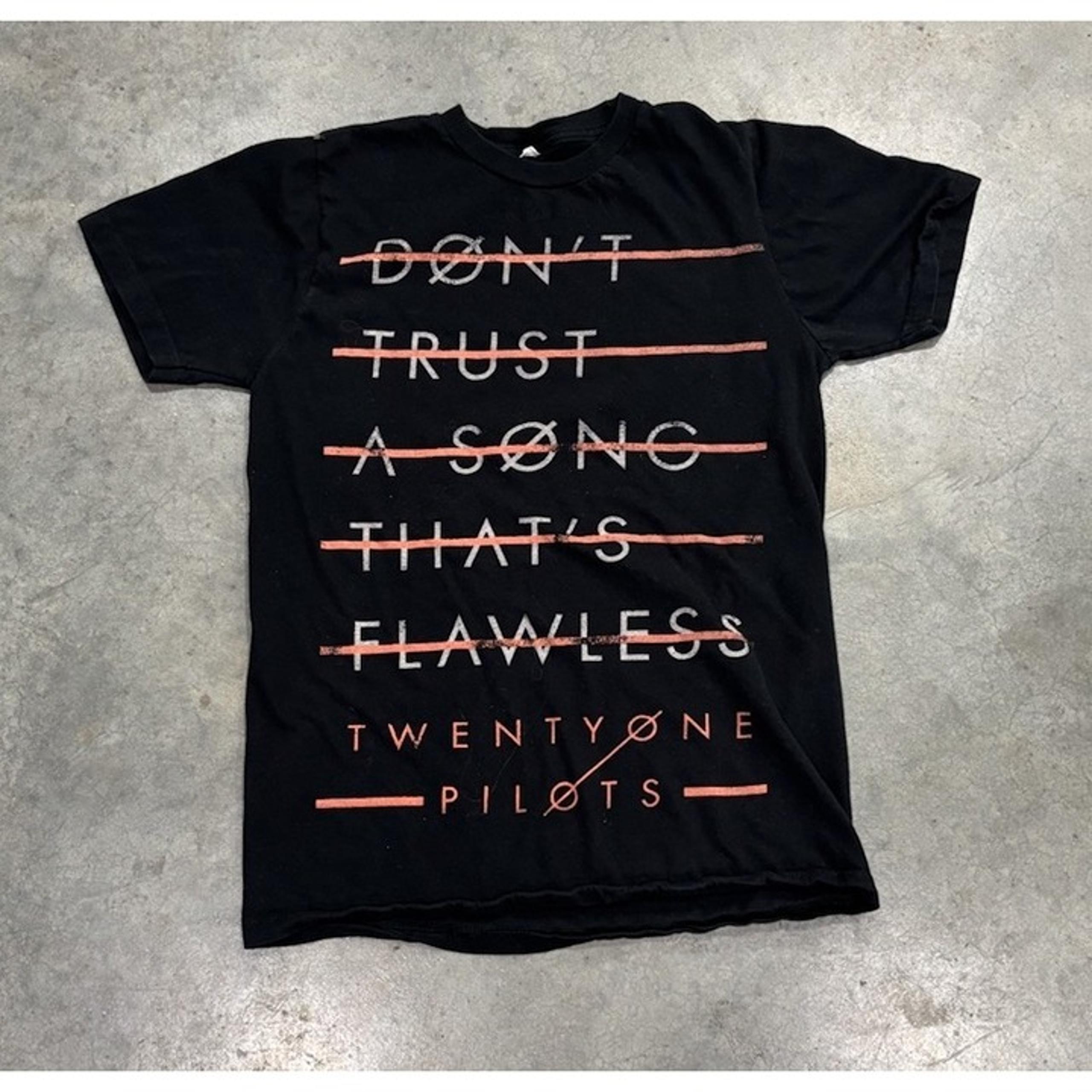Twenty One Pilots Dont Trust a Song Thats Flawless Adult Small Black TShirt