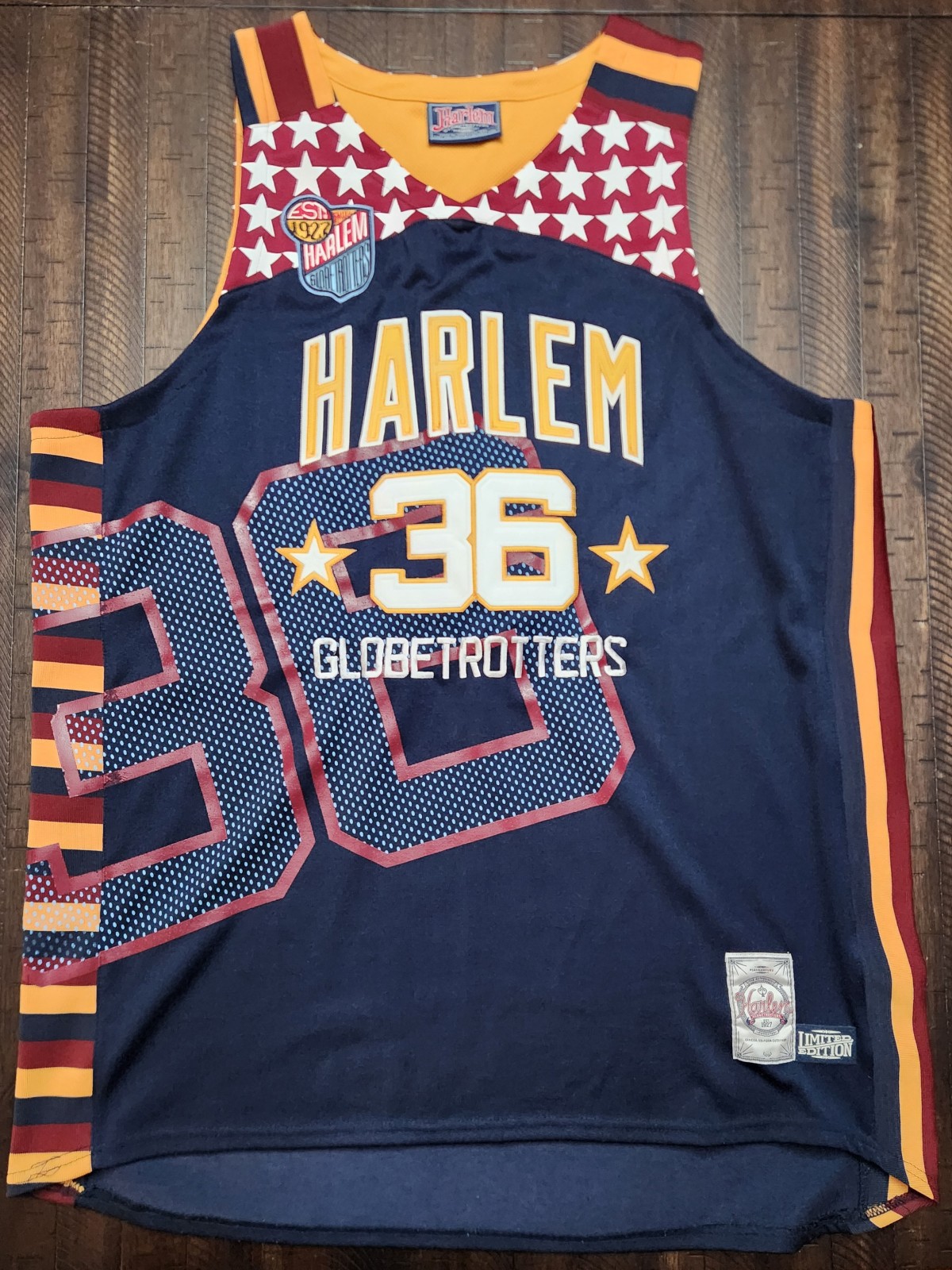 Fubu Limited Edition Harlem Globetrotters Medowlark Lemon Basketball Jersey 2XL