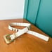The Limited Women’s 80s Vintage White Pebbled Leather Large Gold Tone Oblong Stu