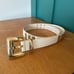 The Limited Women’s 80s Vintage White Pebbled Leather Large Gold Tone Oblong Stu