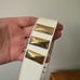 The Limited Women’s 80s Vintage White Pebbled Leather Large Gold Tone Oblong Stu