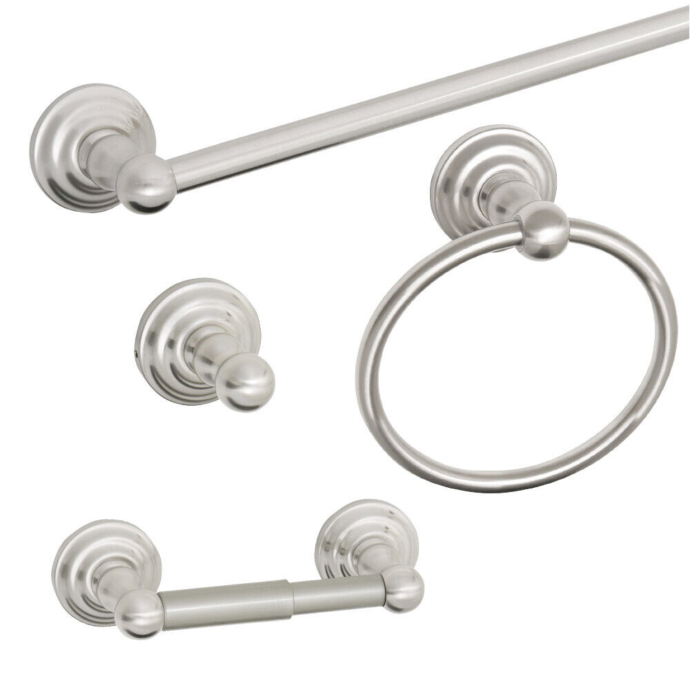 MPK Calisto 4pc Satin Nickel Bath Accessories for a Polished Touch