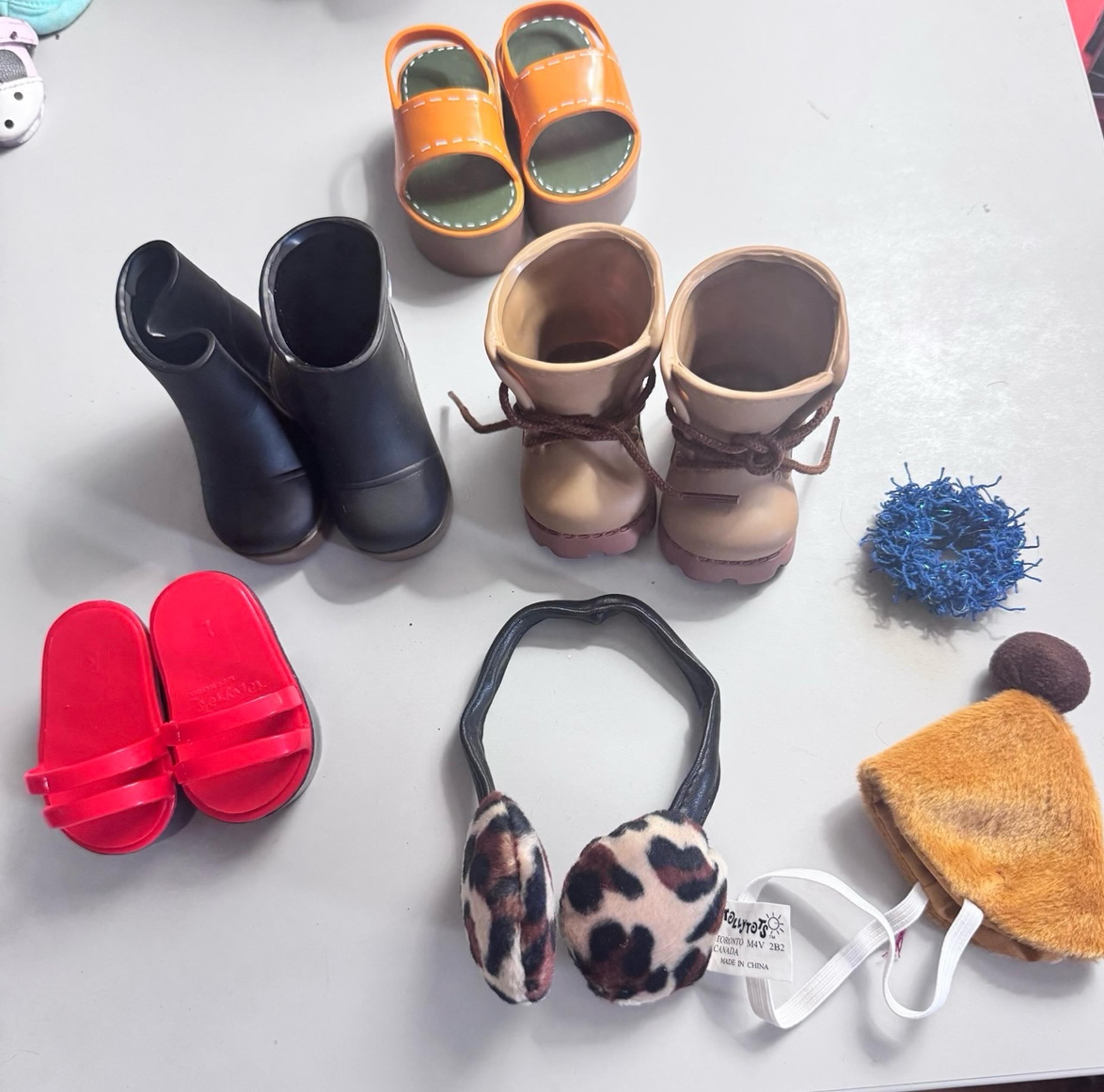Lot of Tolly Tots Doll Shoes, Boots and Accessories
