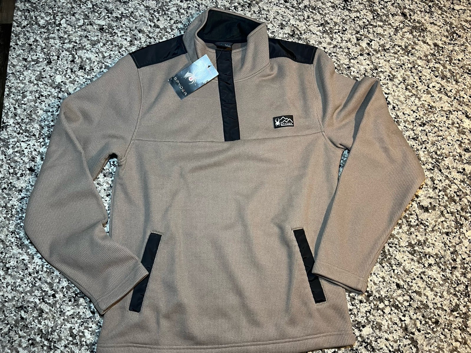 Spyder mens size small sweater / shirt with snap up neck