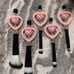 #M24 Pink Double Checkered Hearts Makeup Brush Set