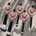 #M24 Pink Double Checkered Hearts Makeup Brush Set