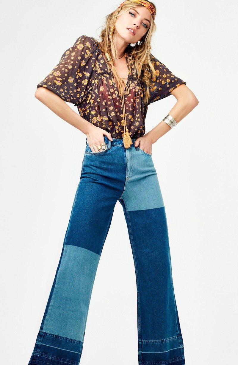 Free People High Waisted Wide Leg Jean