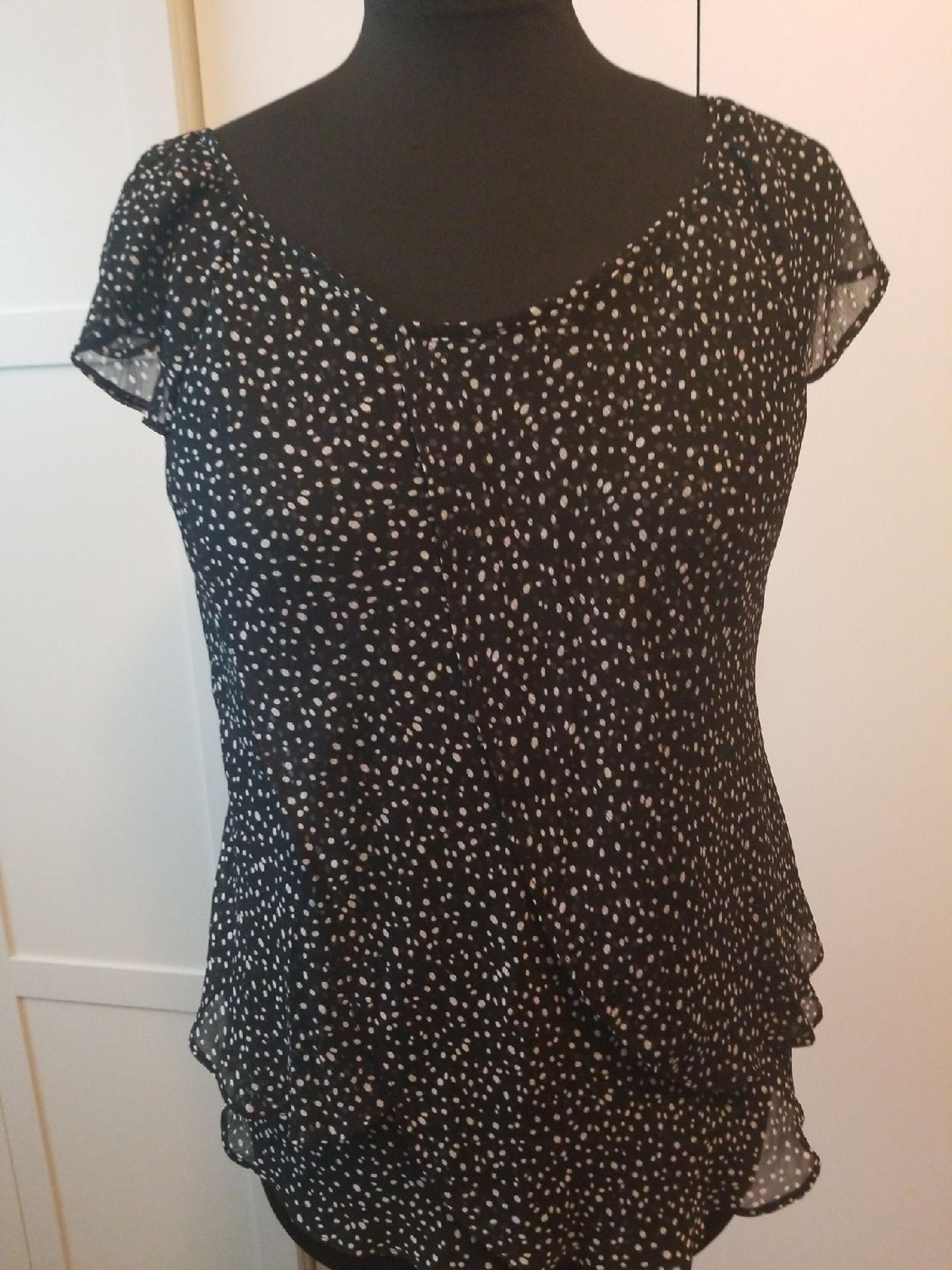 Dressbarn - Black and White Polka Dot Layered Blouse - Medium