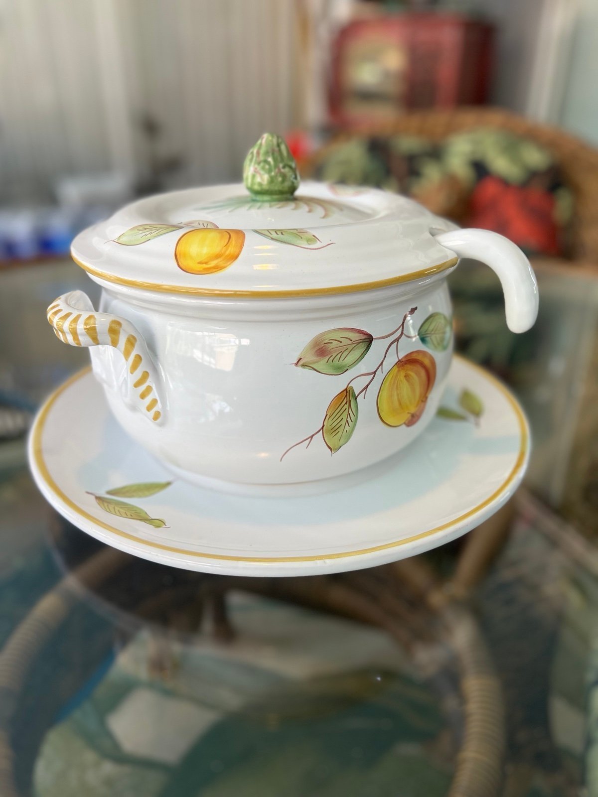 Rare Complete FONTANA SIENA Soup Tureen Set w/Lid, Ladle & Under Plate