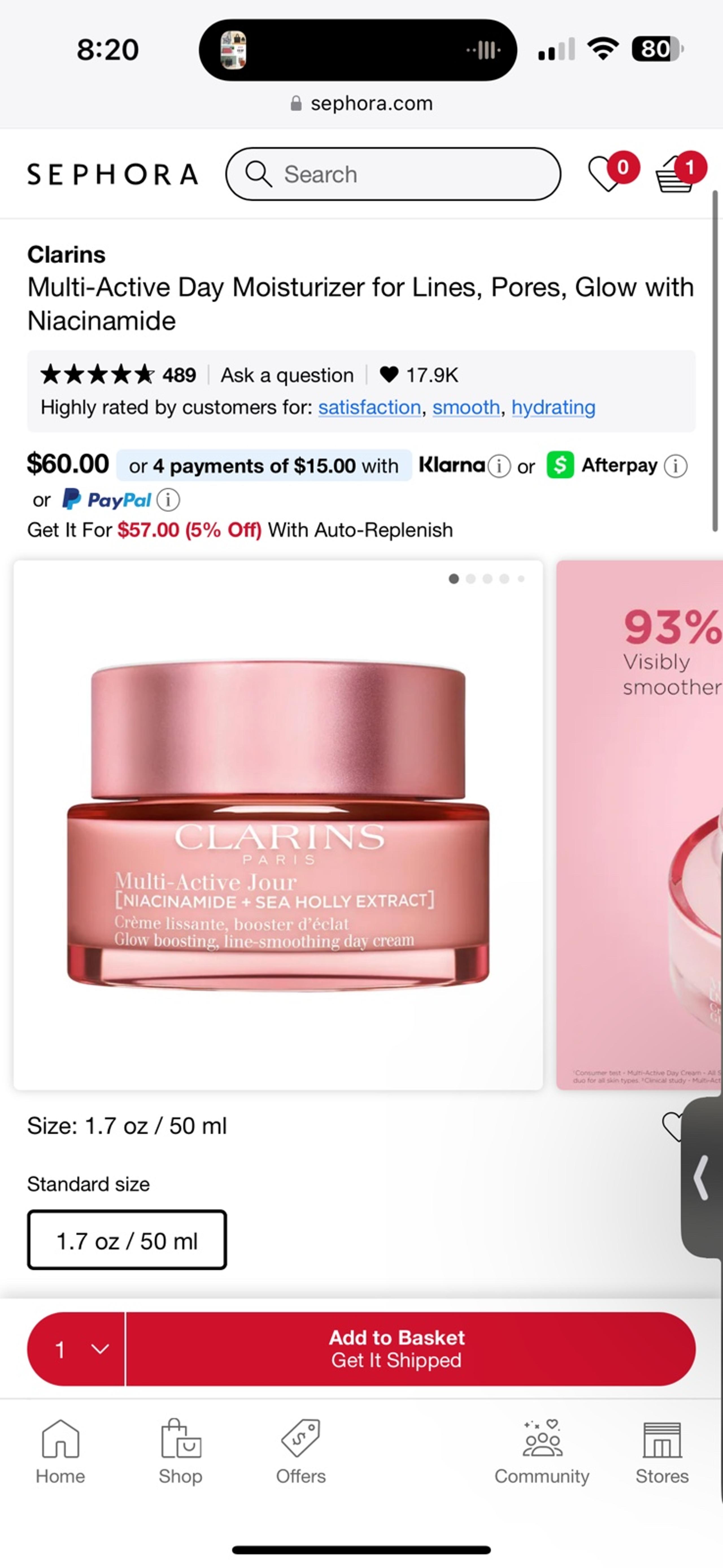 Clarins multi-active jour cream