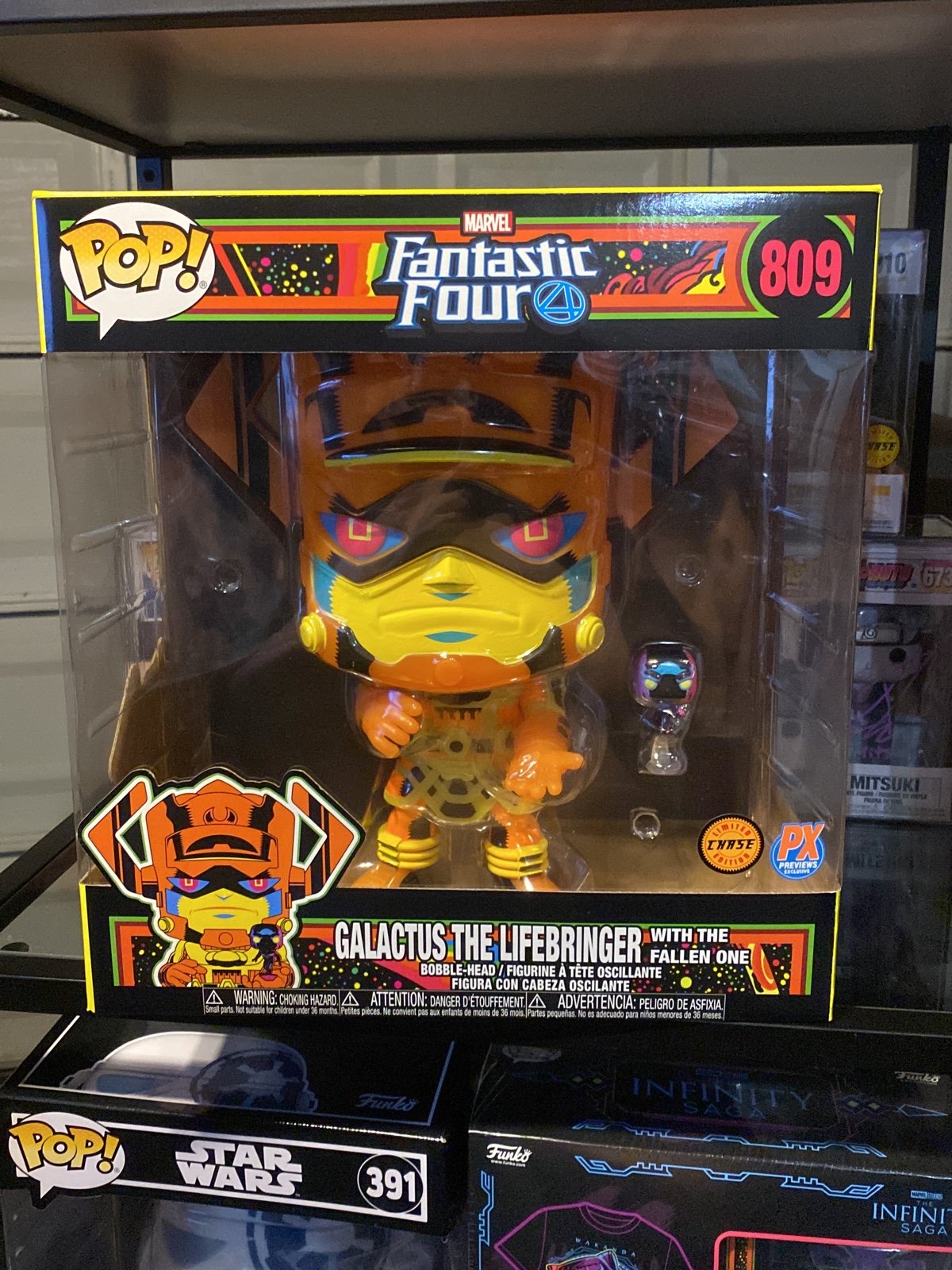 Funko pop Blacklight Galactus the Life Bringer Chase PX Previews