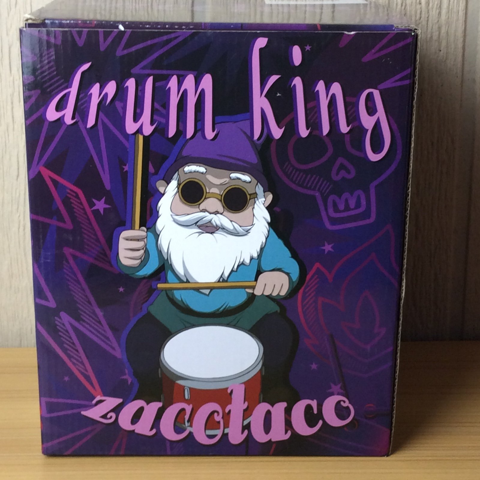 Zacotaco Garden King Drummer Gnome Outdoor, Resin Gnome Figurine with Solar Ligh