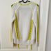 Jonathan Simkhai Neon Yellow Cream Cutout Braided Knit V-neck Sweater size XS