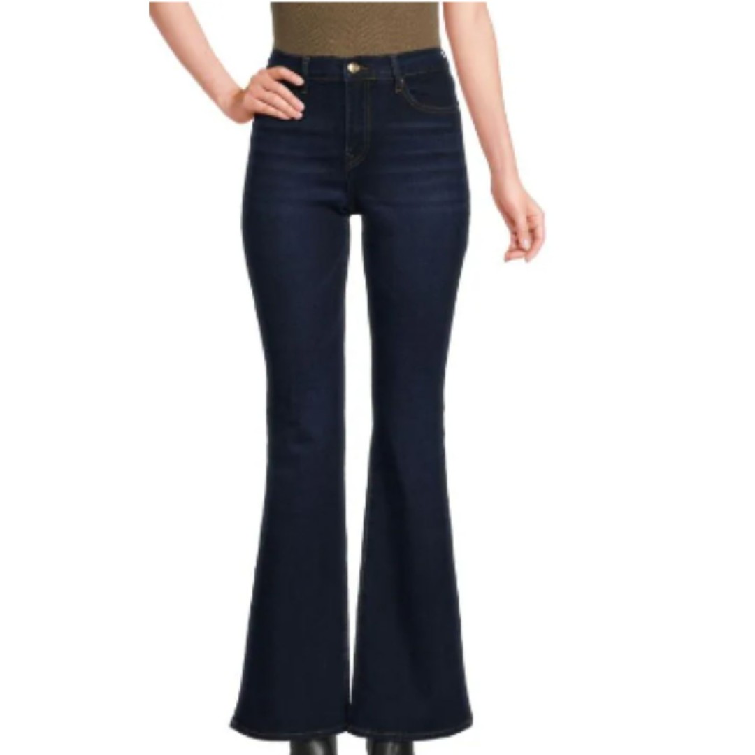 True Religion High Rise Reagan Dark Denim Flare Leg NWT Size 27 Designer Stretch