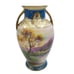 Noritake Nippon Japan Hand Painted Double Handle Vase 9.25 H x 3.25W 81924-1TCl