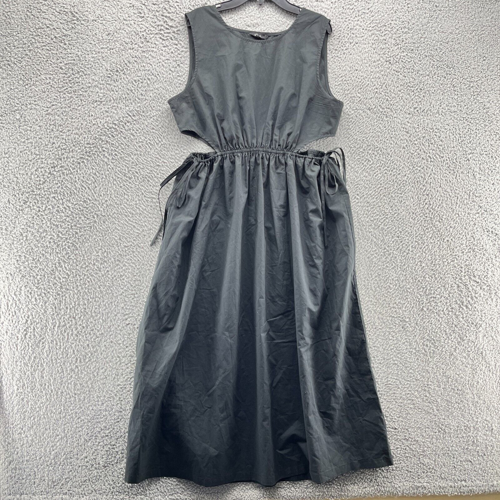 Rails Dress Womens Large Black Yvette Cut Out Midi Dress New 228