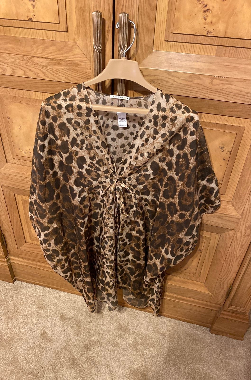 Vitamin A bathing suit cover leopard print M