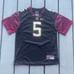 Nike Team NCAAF Florida State Seminoles #5 Football Jersey Youth/Wmns Size Small