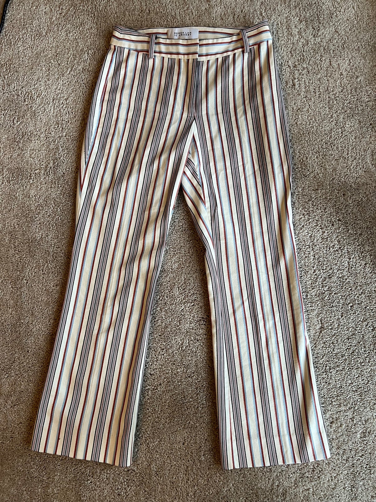 Derek Lam 10 Crosby Striped Cropped Trousers