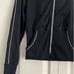 Vintage Y2K Bebe Sport Black Striped Sleeve Zip Hoodie Jacket Ribbed Waist Sz S