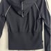 Vintage Y2K Bebe Sport Black Striped Sleeve Zip Hoodie Jacket Ribbed Waist Sz S