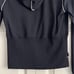 Vintage Y2K Bebe Sport Black Striped Sleeve Zip Hoodie Jacket Ribbed Waist Sz S