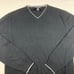 Banana Republic Sweater Mens Large Silk Cashmere Blend Black V-Neck Pullover