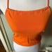 Vintage 90s Victoria’s Secret orange halter square top tie neck orange cropped