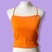 Vintage 90s Victoria’s Secret orange halter square top tie neck orange cropped