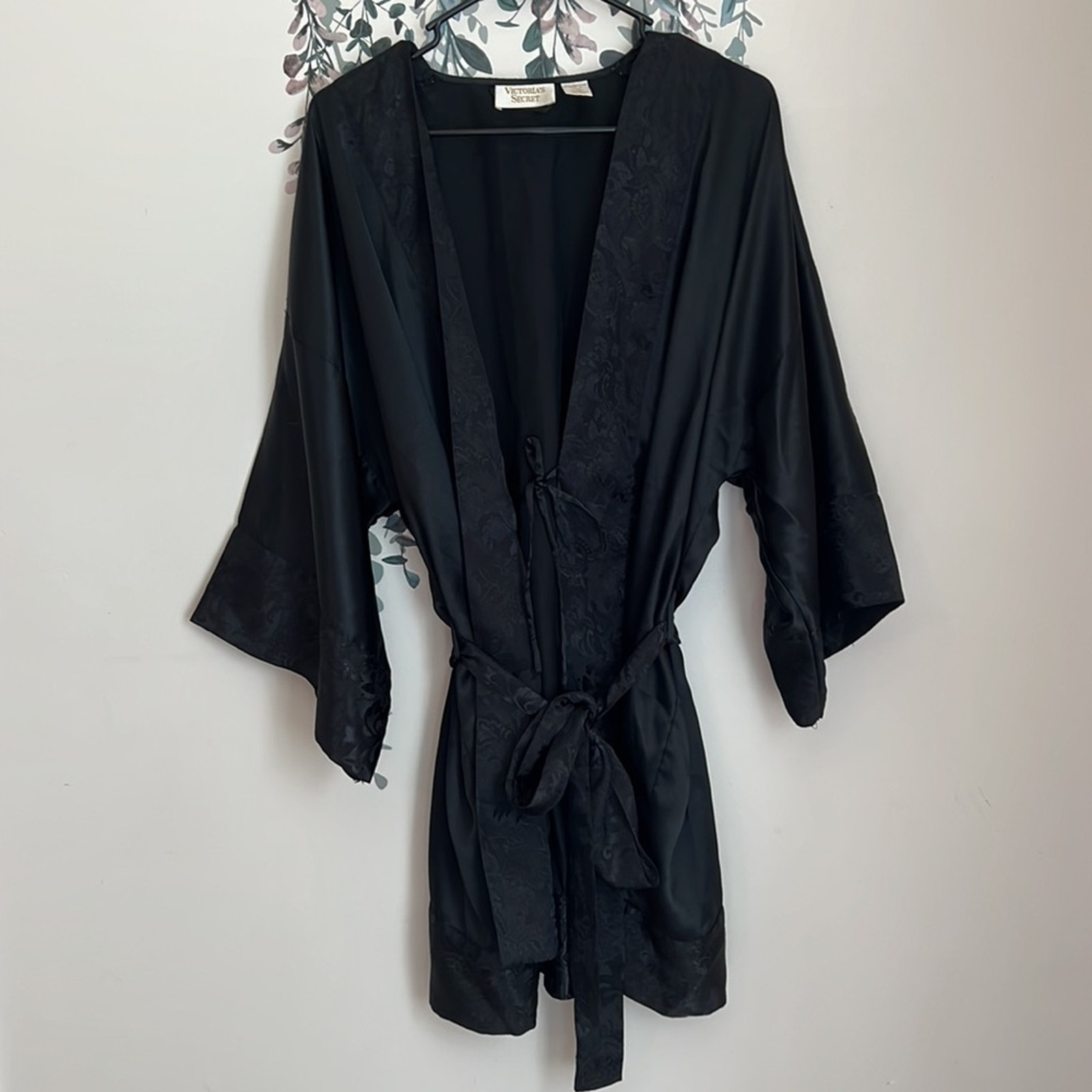 Vintage 1990’s Victoria’s Secret Black Silky Robe