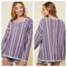 NEW Arrival! Beautiful Lavender Long Sleeve Striped Top