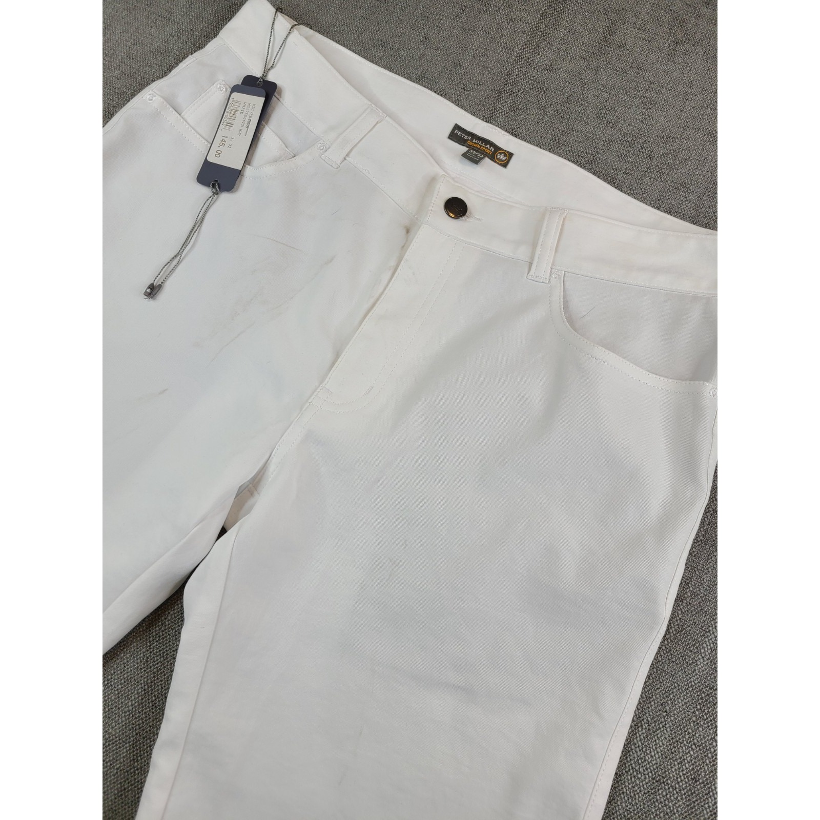 *NWT* Peter Millar Pants Men White Crown Sport 5 Pocket eb66 Performance - 33x32
