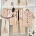 Women's Sleepwear Set 6 pcs Champagne Color Pajama Set With Eye Mask XL 12-14us
