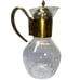 1950's Brass & Crystal Princess House Carafe with Stopper & Etched Floral Collar