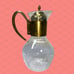 1950's Brass & Crystal Princess House Carafe with Stopper & Etched Floral Collar