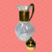 1950's Brass & Crystal Princess House Carafe with Stopper & Etched Floral Collar