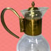 1950's Brass & Crystal Princess House Carafe with Stopper & Etched Floral Collar