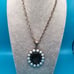 Vintage True Pearls & Black Onyx Pendant Necklace on Sterling Silver