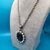 Vintage True Pearls & Black Onyx Pendant Necklace on Sterling Silver