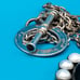 Vintage True Pearls & Black Onyx Pendant Necklace on Sterling Silver