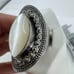 925 STERLING SILVER Mother Of Pearl Marcasite Ring size 8