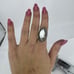925 STERLING SILVER Mother Of Pearl Marcasite Ring size 8