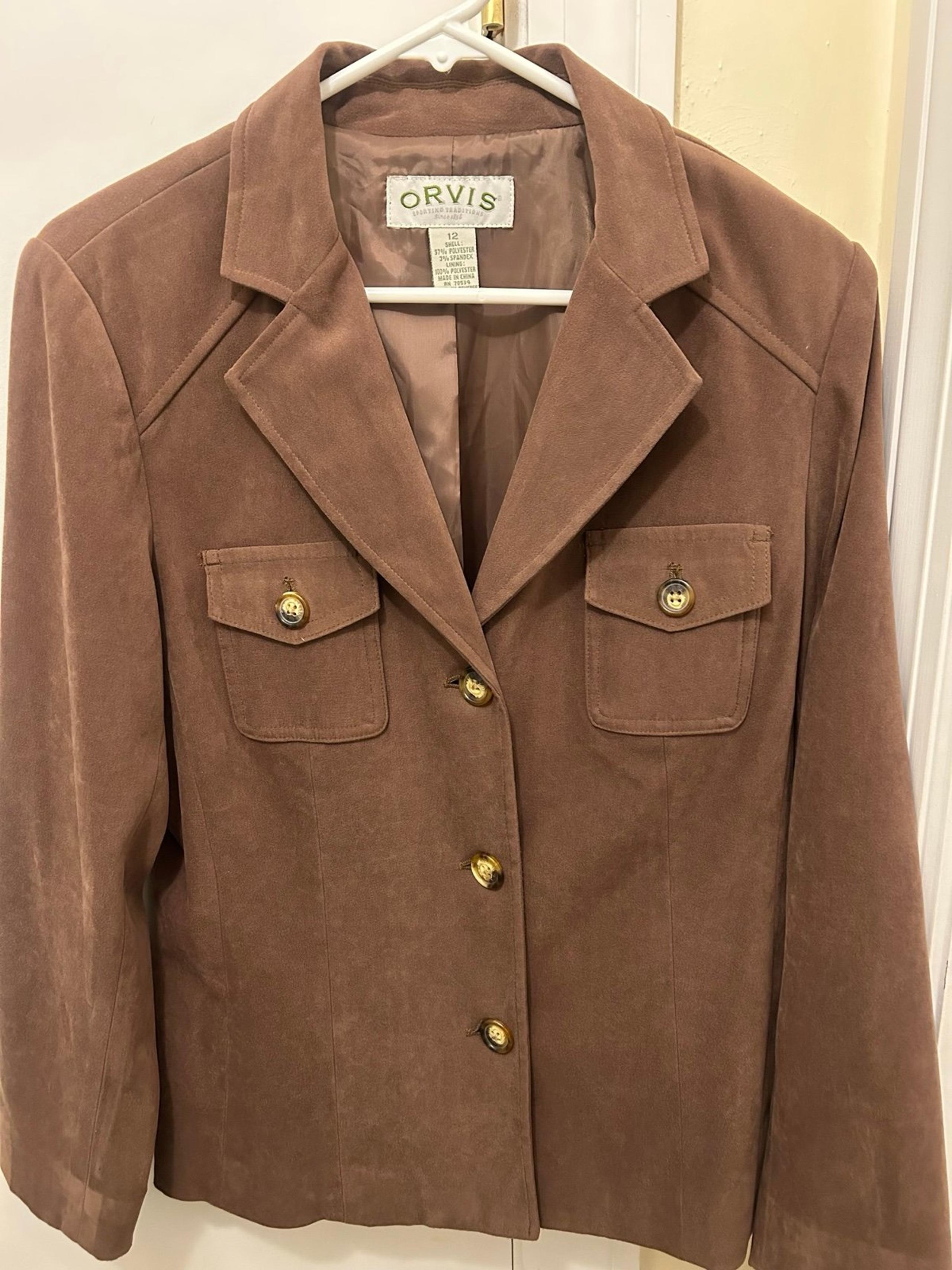 ORVIS Women’s Brown Blazer Lined Button Jacket, Size: 12